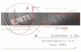 ECUReader 3.60 Autodiagnosis 4/4 Year 2005. ATA – TECNOTEST T & M Autodiagnostic 3.60 - 30.12.05 Welcome Update 3.50 to 3.60 Cars / Bikes Trucks Technical.