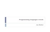 Programming languages trends Jan Šedivý.  Intro Intro.