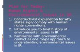 Plan for Today: Human Rights & Environmental Issues in IR 1. Constructivist explanation for why states sign/ comply with human rights conventions. 2. Introduce.