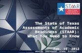 The State of Texas Assessments of Academic Readiness (STAAR): What You Need to Know Feb. 16, 2012 HOUSTON INDEPENDENT SCHOOL DISTRICT.