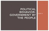 Unit 3 POLITICAL BEHAVIOR: GOVERNMENT BY THE PEOPLE.