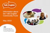 Information about the Talk English Community Fund May 2015.