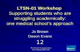 The Clinical Communication and Learning Skills Unit LTSN-01 Workshop Supporting students who are struggling academically: one medical school’s approach.