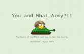 You and What Army?!! The Roots of Conflict and How to Win the Battle Presenter: Patti Hoff.