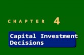 C H A P T E R 4 Capital Investment Decisions Capital Investment Decisions.