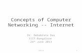 Concepts of Computer Networking -- Internet Dr. Debabrata Das IIIT-Bangalore 24 th June 2013 1IIIT-B.