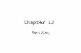 Chapter 13 Remedies. Legal Remedies: to compensate the other party with money for breach of the contract, with compensatory, nominal, consequential, punitive,