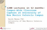 1200 Lectures in 12 months: Campus-Wide Classroom Capture at University of New Mexico Valencia Campus Najib Manea PhD. University of New Mexico Valencia.