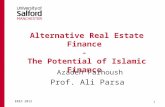 Alternative Real Estate Finance - The Potential of Islamic Finance Azadeh Farhoush Prof. Ali Parsa 1 ERES 2012.