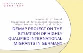 University of Kassel Department of Developement Economics, Migration and Agricultural Policy.