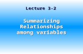 Lecture 3-2 Summarizing Relationships among variables ©
