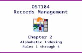 OST184 Records Management Chapter 2 Alphabetic Indexing Rules 1 through 4.