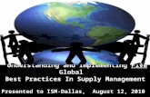 Copyright © 2009, Supply Chain Education, Inc. Understanding and Implementing Five Global Best Practices In Supply Management Presented to ISM-Dallas,