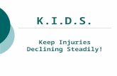 K.I.D.S. Keep Injuries Declining Steadily!. “Careful”, Look both ways”, ”Don’t run”, “Watch where you’re going” These are commonly repeated instructions.