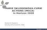 MARIE SKLODOWSKA-CURIE ACTIONS (MSCA) in Horizon 2020 Research Support, Faculty of Humanities, SDU 1.