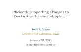 Todd J. Green University of California, Davis Efficiently Supporting Changes to Declarative Schema Mappings January 28, 2011 @Stanford InfoSeminar.