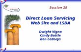 1 Direct Loan Servicing Web Site and LSDA Dwight Vigna Cindy Battle Ben LeBorys Session 28.