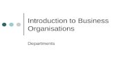 Introduction to Business Organisations Departments.