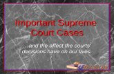 Important Supreme Court Cases …and the affect the courts’ decisions have on our lives.