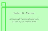 Robert K. Merton A Structural-Functional Approach As told by Dr. Frank Elwell.
