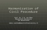 Harmonization of Civil Procedure Prof. Dr. C.H. van Rhee Maastricht University The Netherlands remco.vanrhee@maastrichtuniversity.nl.