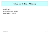 IRDM WS 2005 9-1 Chapter 9: Rule Mining 9.1 OLAP 9.2 Association Rules 9.3 Iceberg Queries.