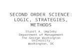 SECOND ORDER SCIENCE: LOGIC, STRATEGIES, METHODS Stuart A. Umpleby Department of Management The George Washington University Washington, DC.