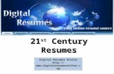 21 st Century Resumes Digital Resumes Online .