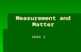 Measurement and Matter Unit 1. Meter  The metric unit used to measure length.