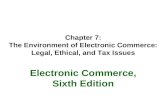 Chapter 7: The Environment of Electronic Commerce: Legal, Ethical, and Tax Issues Electronic Commerce, Sixth Edition.