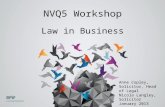 NVQ5 Workshop Law in Business Anne Copley, Solicitor, Head of Legal Nicola Langley, Solicitor January 2013.