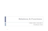 Relations & Functions CISC1400, Fall 2011 Fordham Univ 1.