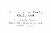 Nutrition in Early Childhood Dr. Sheela Sharma MBBS, MD (Obstetrics and Gynaecology)