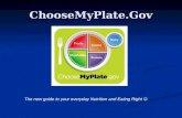 ChooseMyPlate.Gov The new guide to your everyday Nutrition and Eating Right.