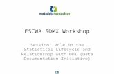 ESCWA SDMX Workshop Session: Role in the Statistical Lifecycle and Relationship with DDI (Data Documentation Initiative)