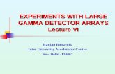EXPERIMENTS WITH LARGE GAMMA DETECTOR ARRAYS Lecture VI Ranjan Bhowmik Inter University Accelerator Centre New Delhi -110067.