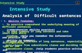 Intensive Study Intensive Study Intensive Study Analysis of Difficult sentences 1. Ability Training: To practice comprehend the underlying meaning of.