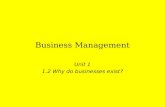 Business Management Unit 1 1.2 Why do businesses exist?