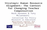 Strategic Human Resource Alignment: The Context for Changing Teacher Compensation Herb Heneman & Tony Milanowski Consortium for Policy Research in Education.
