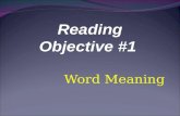 Word Meaning. The skills: 1. Using Context Clues to determine the meaning of words (4 types) Examples Synonyms Antonyms General sense of the sentence.