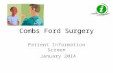 Combs Ford Surgery Patient Information Screen January 2014.