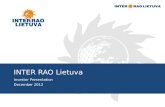 INTER RAO Lietuva Investor Presentation December 2012.