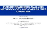 FUTURE READINESS ANALYSIS METHODOLOGY AND CAPABILITIES OVERVIEW PRESENTED BY: KEVIN BOISSONNEAULT NAVAIRSYSCOM WARFARE ANALYSIS AND INTEGRATION DEPARTMENT.
