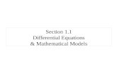Section 1.1 Differential Equations & Mathematical Models.
