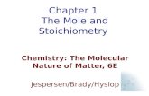Chapter 1 The Mole and Stoichiometry Chemistry: The Molecular Nature of Matter, 6E Jespersen/Brady/Hyslop.