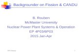 2015 January1 1: Backgrounder on Fission & CANDU B. Rouben McMaster University Nuclear Power Plant Systems & Operation EP 4P03/6P03 2015 Jan-Apr.