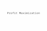 Profit Maximization. Profit Maximizing Assumptions Firm: Technical unit that produces goods or services. Entrepreneur (owner and manager) – Gains the.
