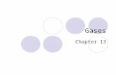 Gases Chapter 13. 13.1 – The Gas Laws Kinetic Theory = assumes that gas particles:  do not repel or attract each other  are much smaller than the distances.