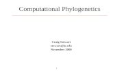 1 Computational Phylogenetics Craig Stewart stewart@iu.edu November 2000
