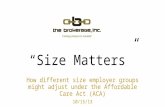 “Size Matters” How different size employer groups might adjust under the Affordable Care Act (ACA) 10/15/13.